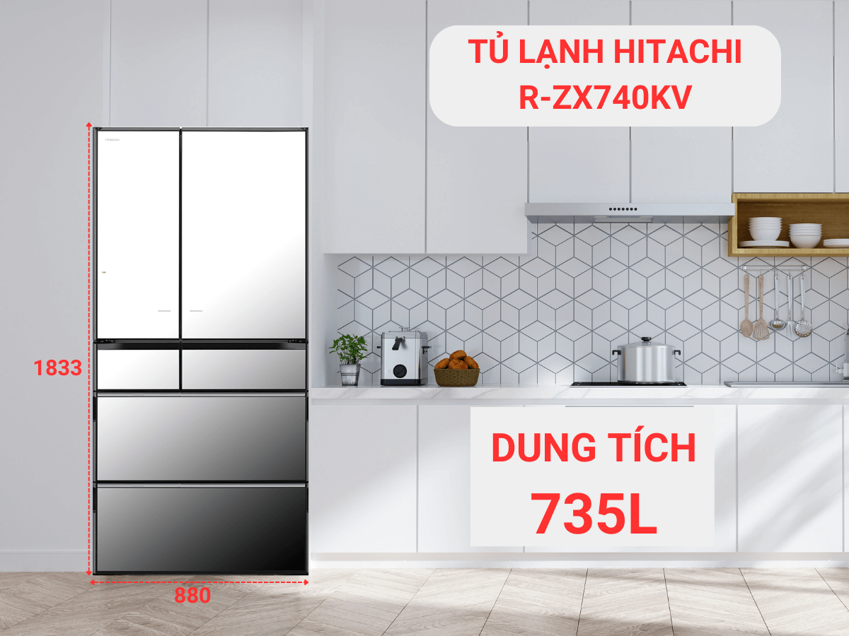 Tủ lạnh nhiều cánh Hitachi R-ZX740KV (735 Lít)