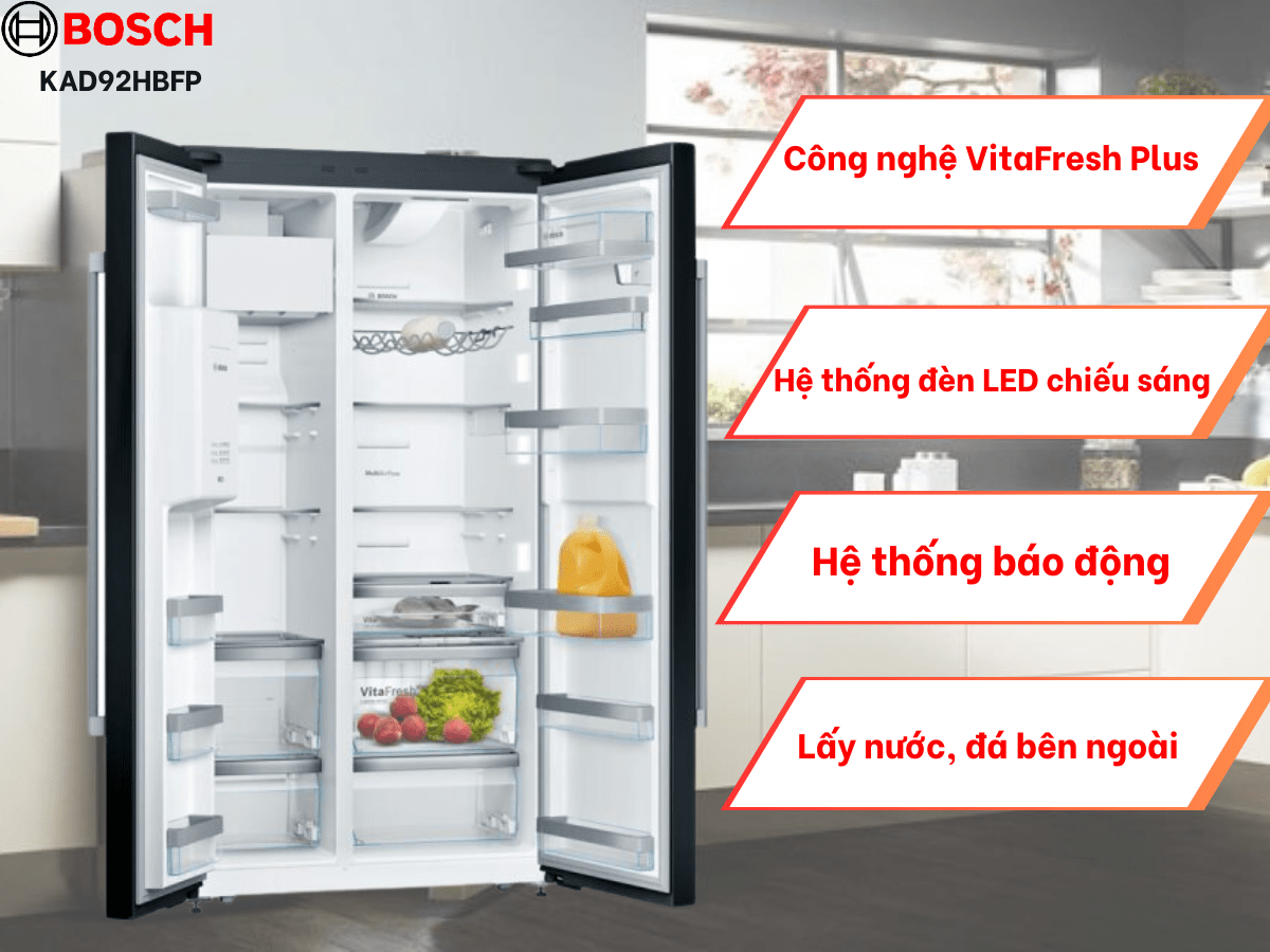 Tủ lạnh Side By Side Bosch HMH.KAD92HBFP (636L)