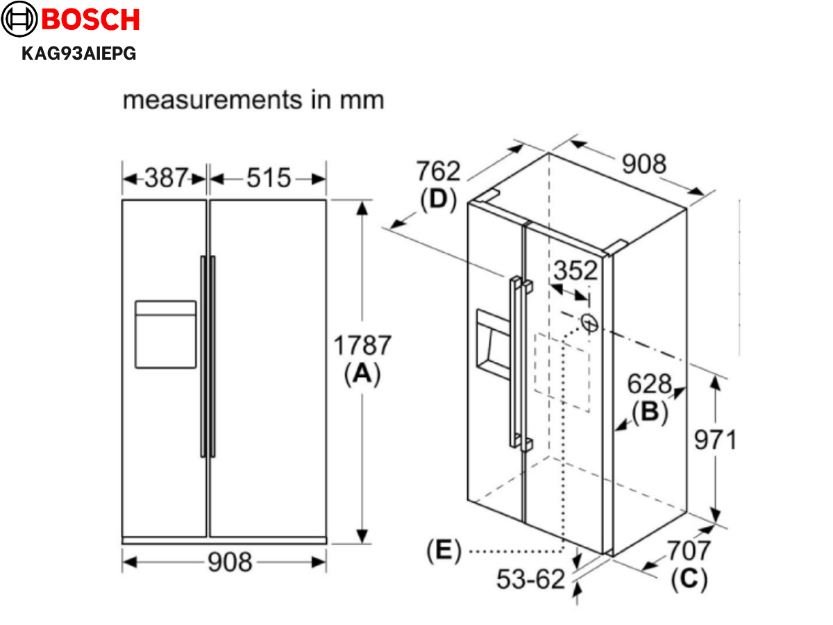 Tủ lạnh Bosch HMH.KAG93AIEPG (560L)