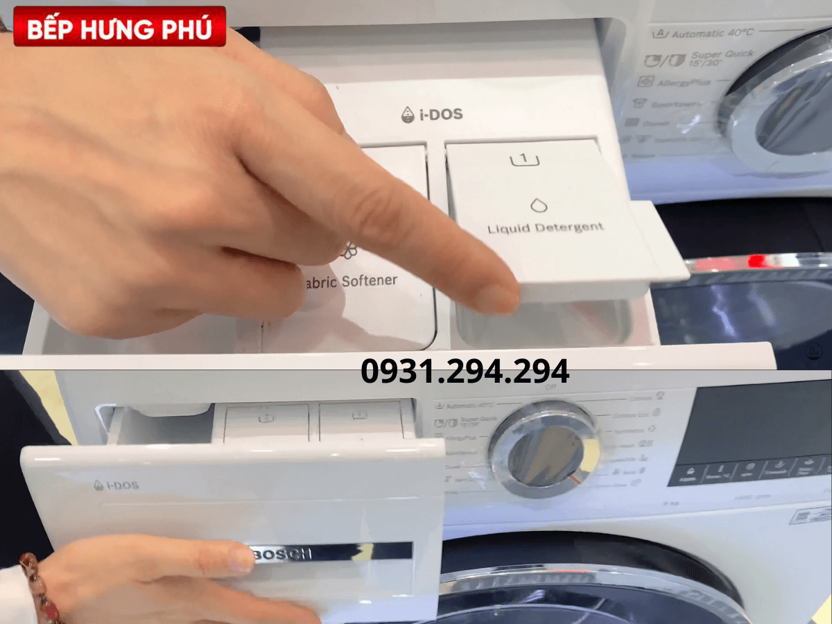 Ngăn chứa nước giặt xả Tổng quan máy giặt Bosch WGG244A0SG (9KG)