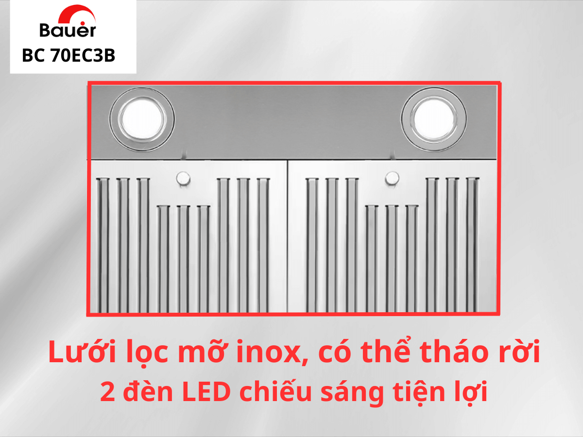 Máy hút mùi gắn tường Bauer BC 70EC3B
