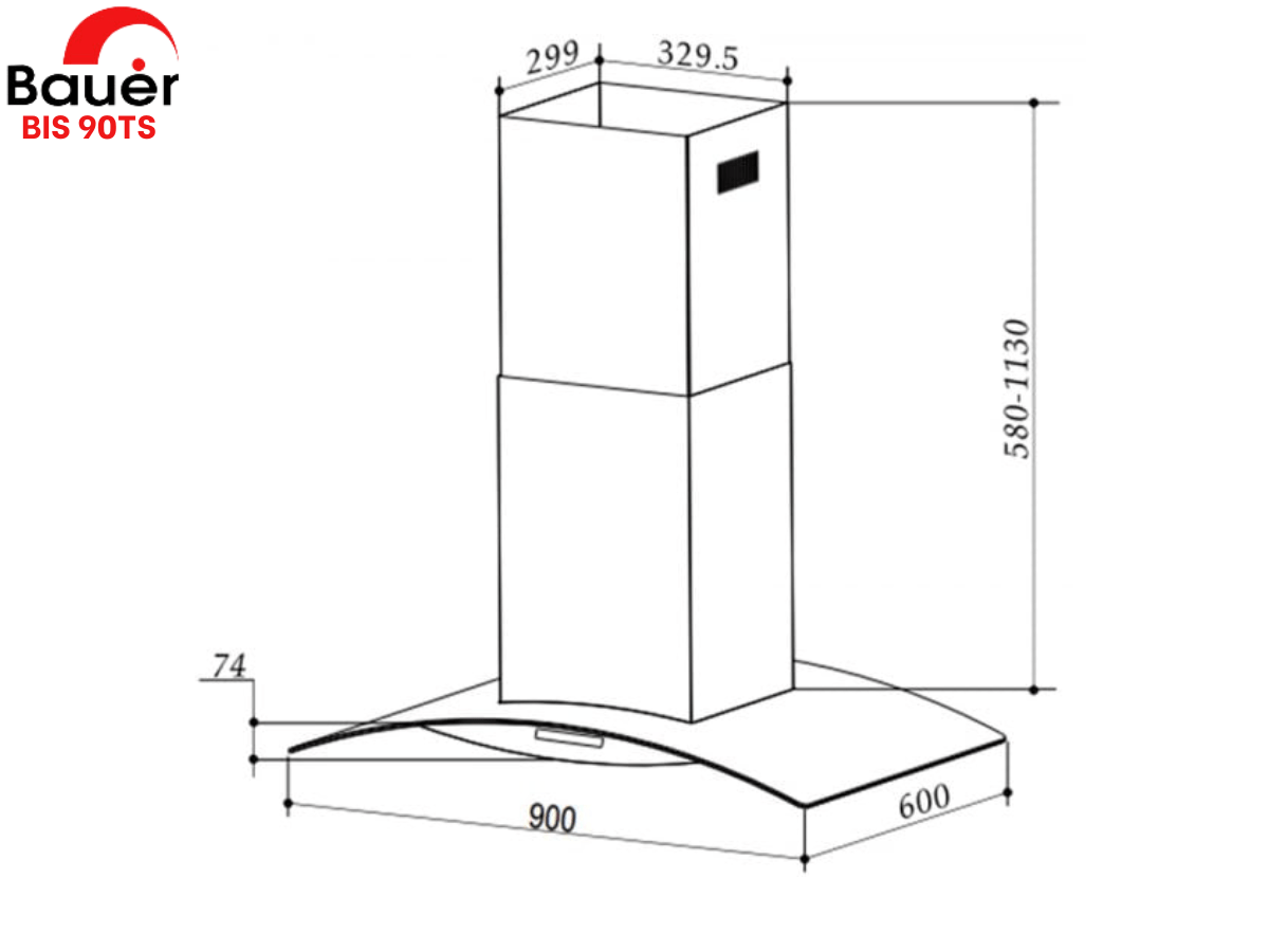 Máy Hút Mùi Gắn Tường Bauer BIS 90TS