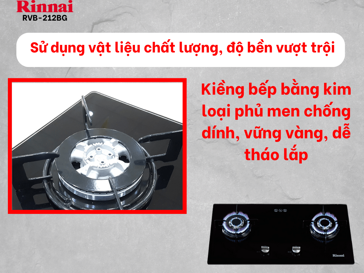 Bếp gas âm Rinnai RVB-212BG