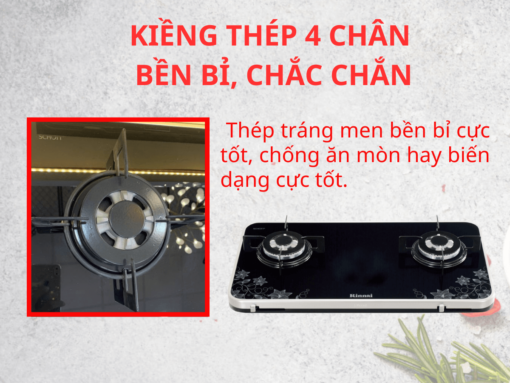 Kiềng 4 chân bằng thép phủ men bền bỉ, chắc chắn