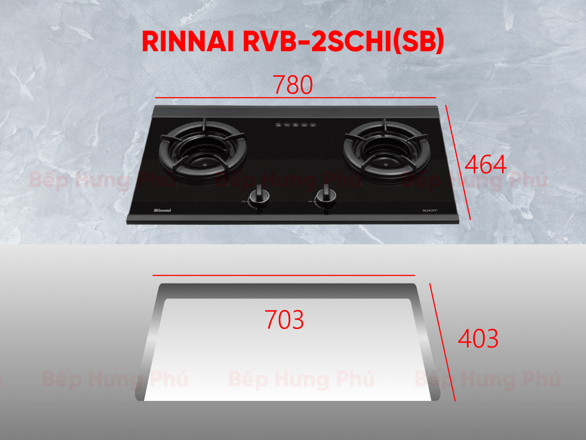 Bếp gas âm Rinnai RVB-2SCHi(SB)