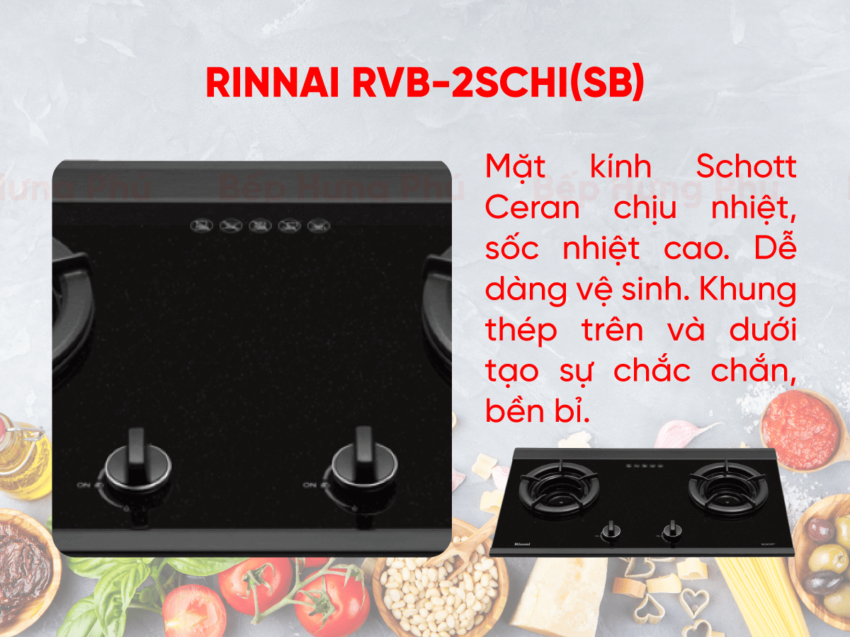 Bếp gas âm Rinnai RVB-2SCHi(SB)