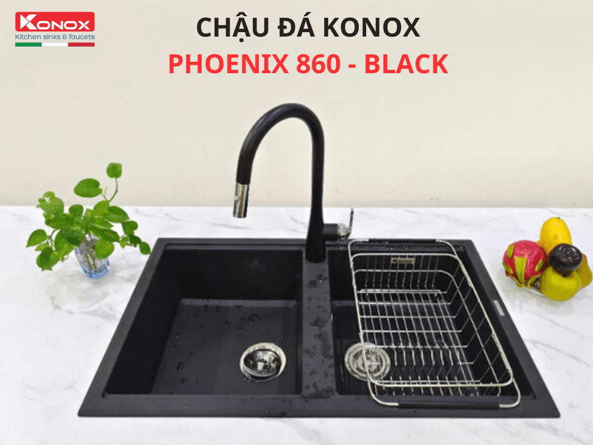 Chậu rửa đá Konox Phoenix 860 (Black)
