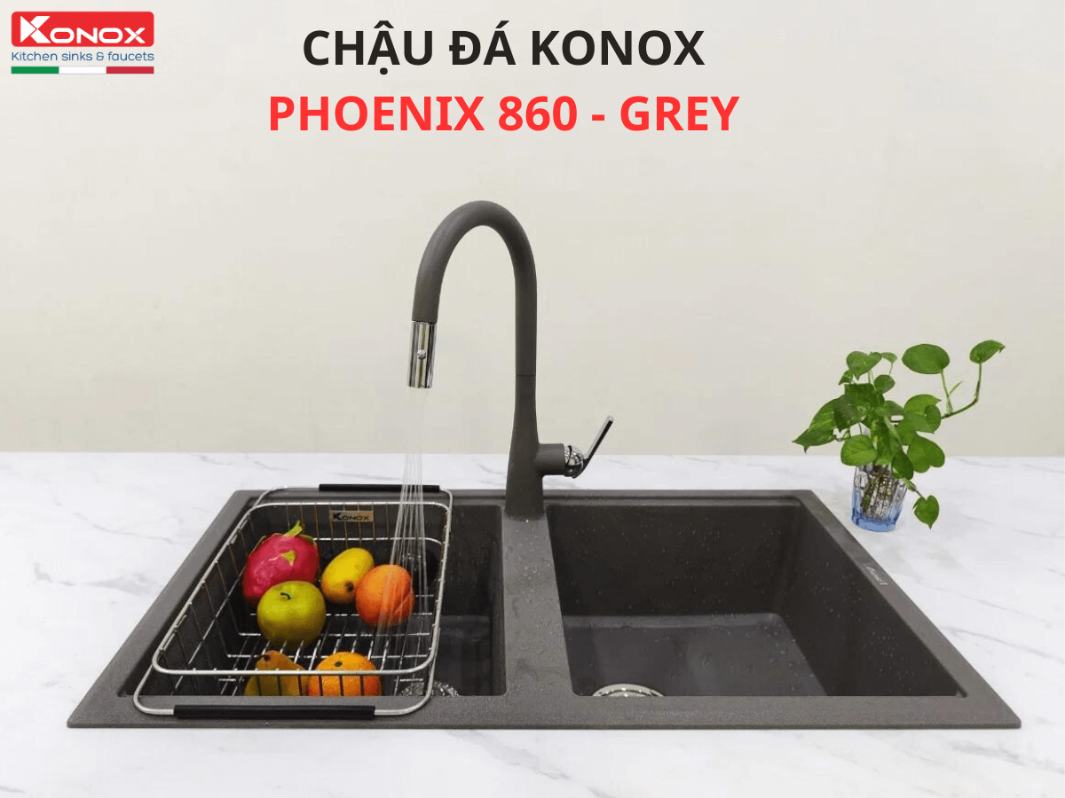 Chậu đá Konox Phoenix 860 - Grey