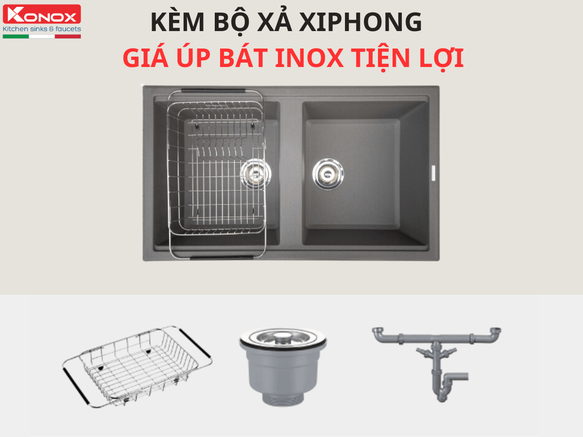 Chậu đá Konox Phoenix 860 - Grey