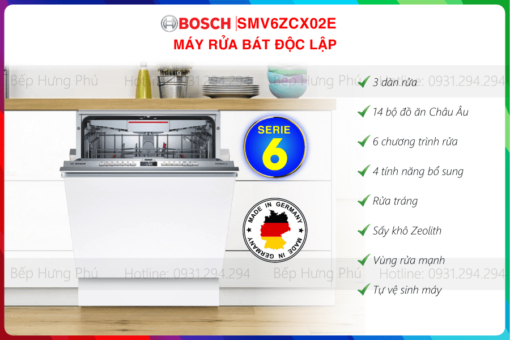 Máy rửa bát Bosch SMV6ZCX02E