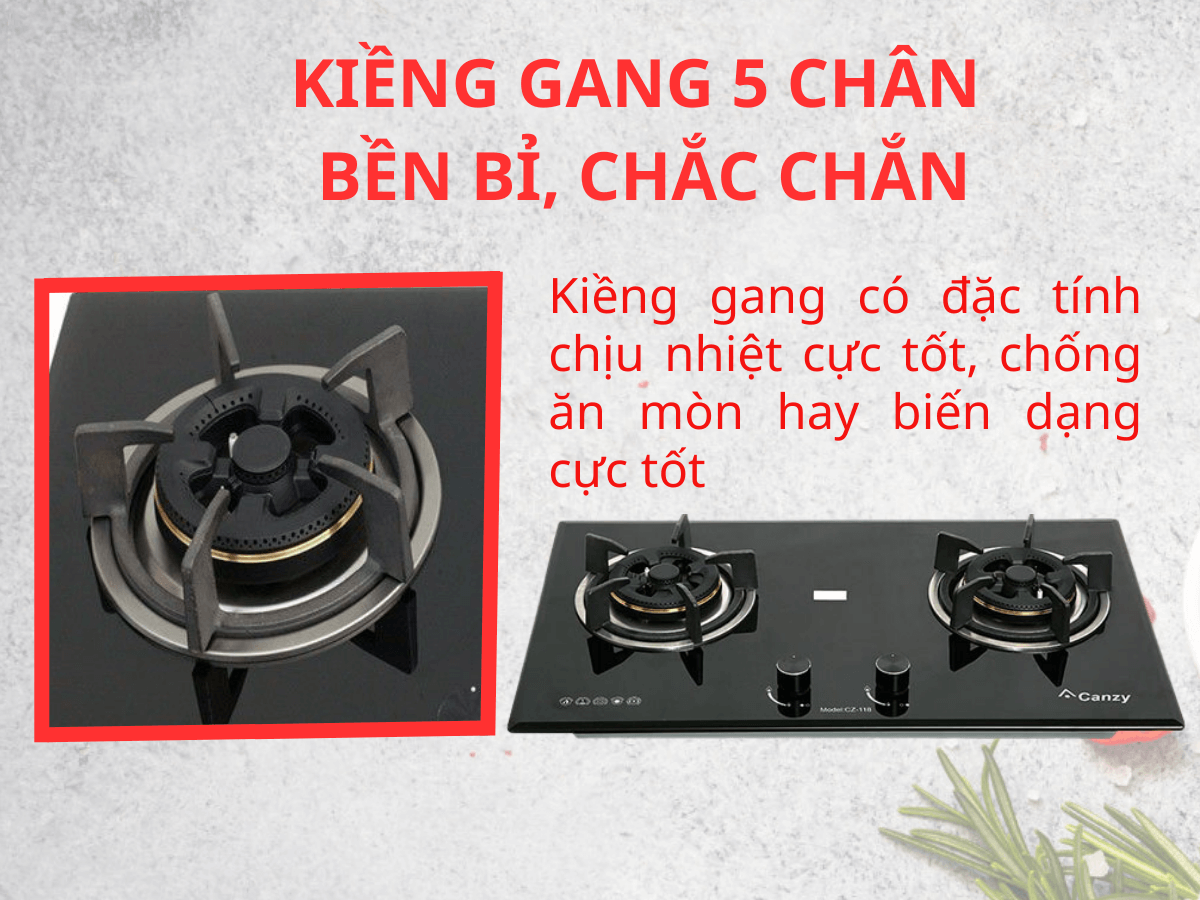 Kiềng gang 5 chân bền bỉ, chắc chắn