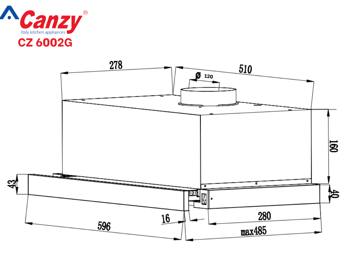 Máy hút mùi Canzy CZ 6002G
