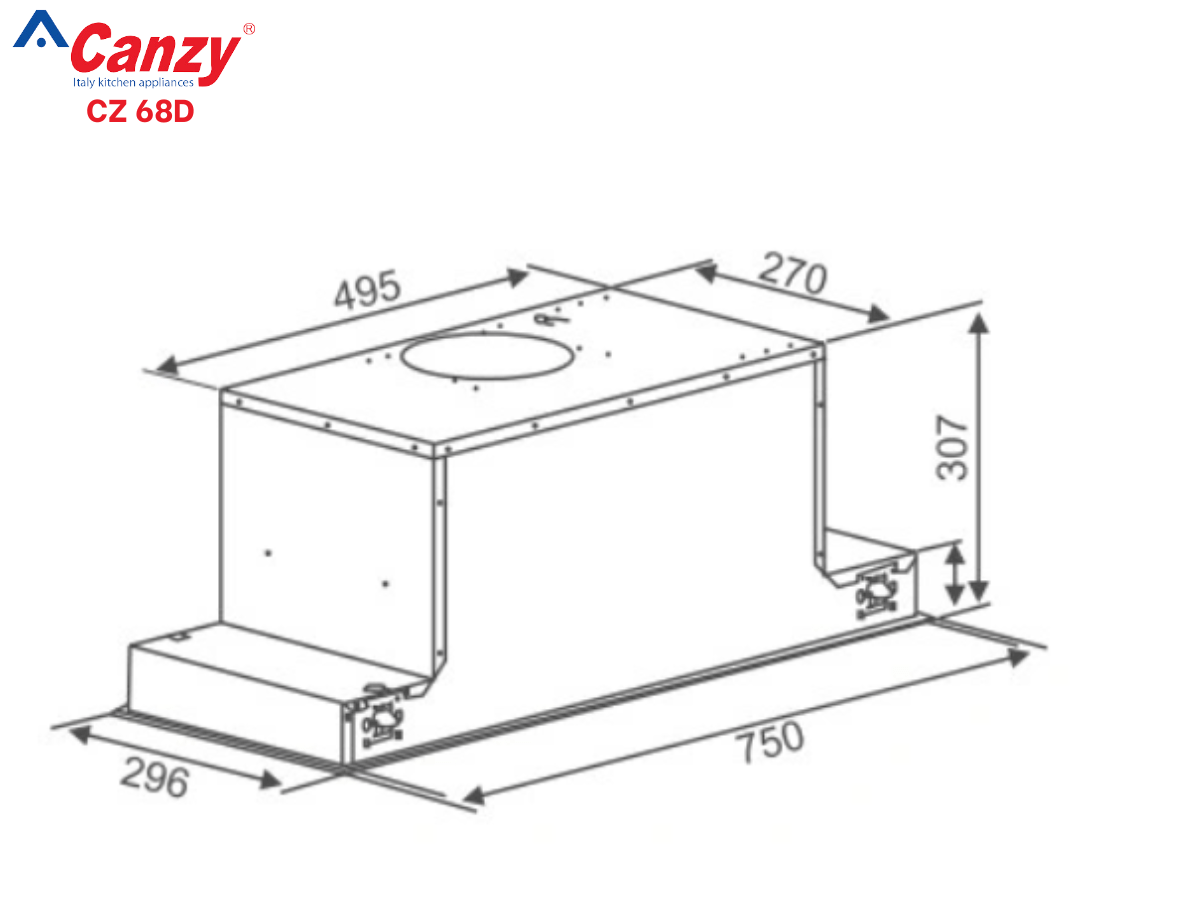 Máy hút mùi âm tủ Canzy CZ 68D