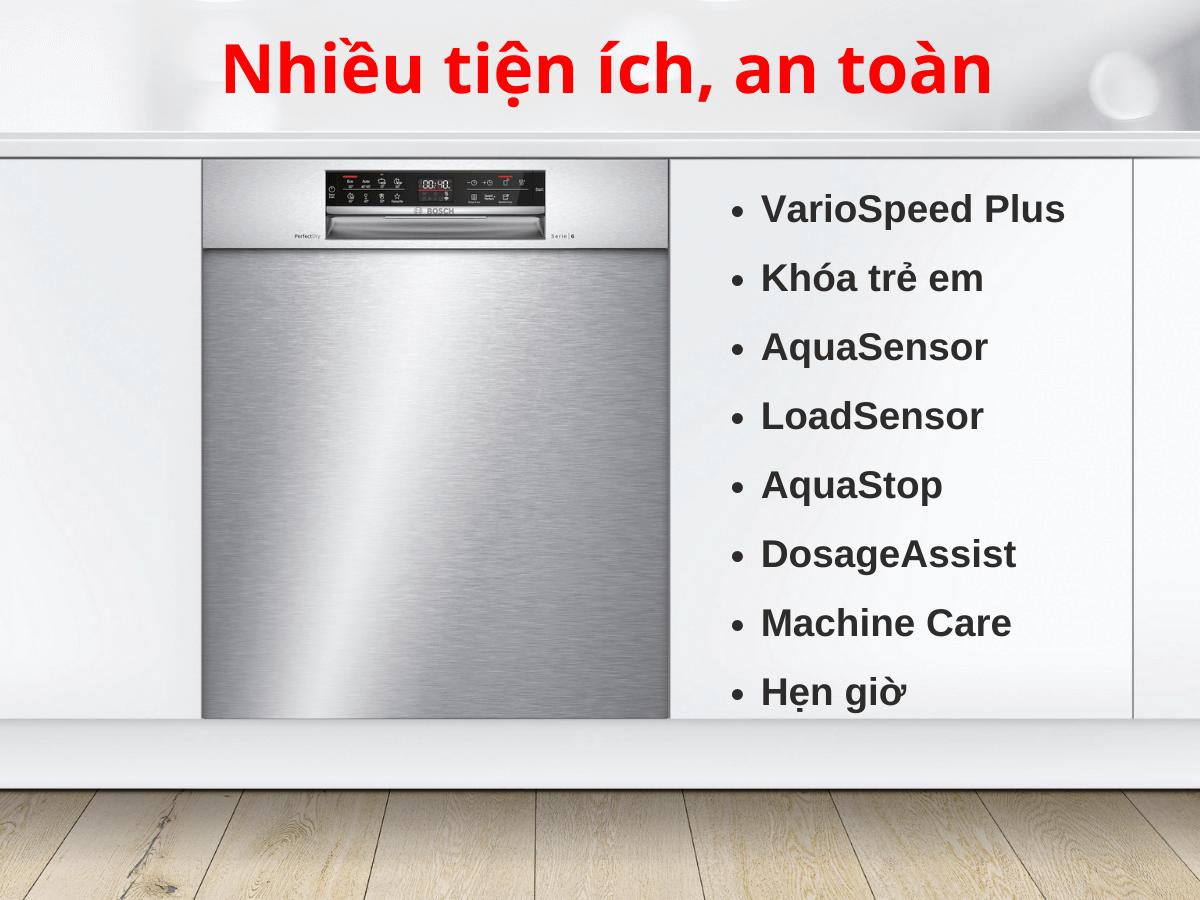 máy rửa bát âm bán phần bosch smu6zcs52s