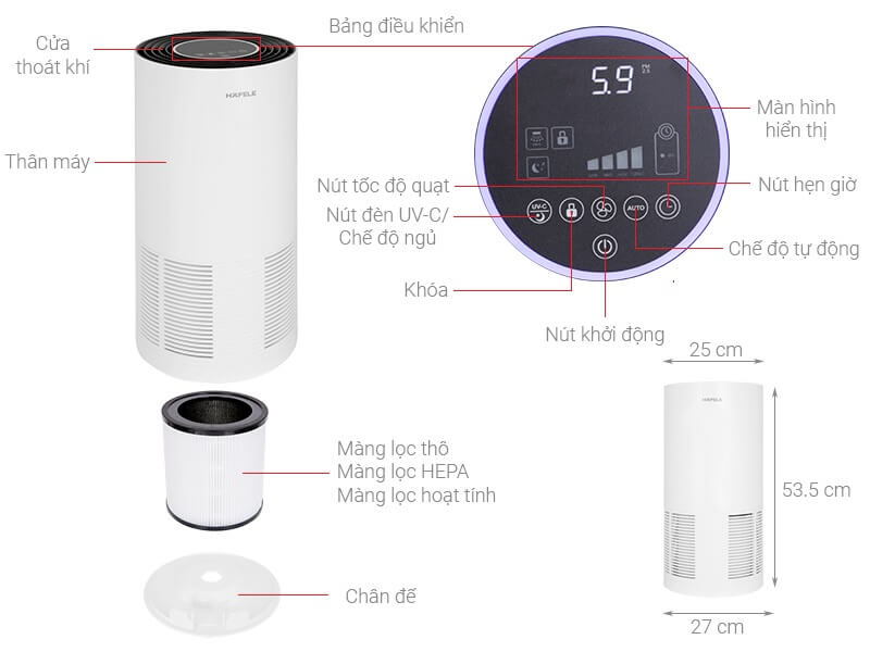 máy lọc không khí hafele cf-8209 (537.82.700)