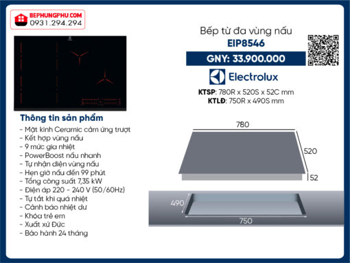 Bếp từ Electrolux EIP8546