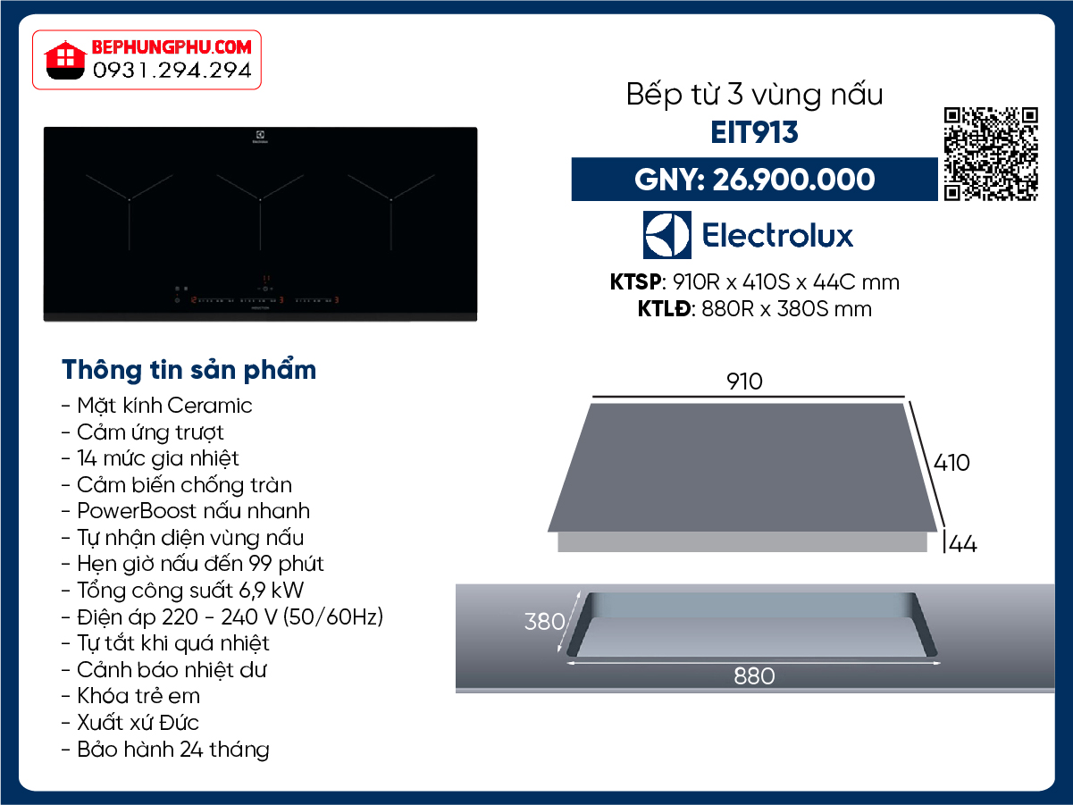 Bếp từ Electrolux EIT913