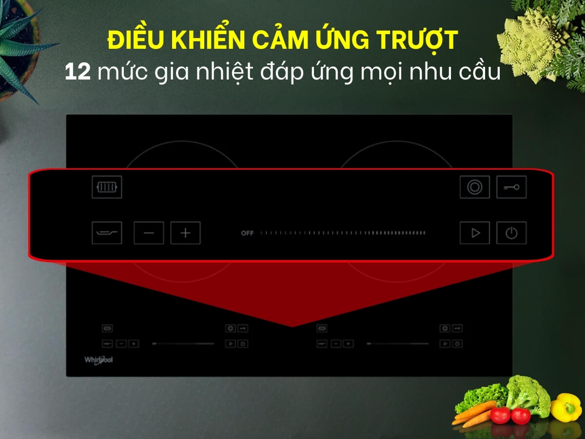 Điều khiển cảm ứng trượt 12 mức gia nhiệt