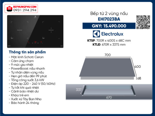Bếp từ Electrolux EHI7023BA