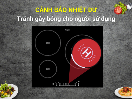 cảnh báo nhiệt dư bếp từ whirlpool acm865_ba Bếp từ Whirlpool ACM865/BA