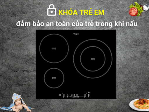 khóa trẻ em bếp từ whirlpool acm865_ba Bếp từ Whirlpool ACM865/BA