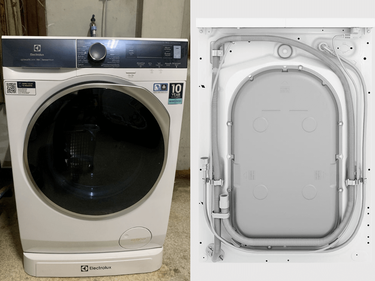 Mặt trước và mặt sau máy giặt Electrolux EWF9042Q7WB