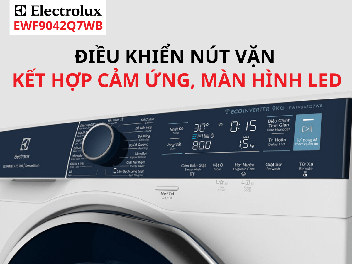 Điều khiển núm vặn kết hợp cảm ứng, màn hình LED