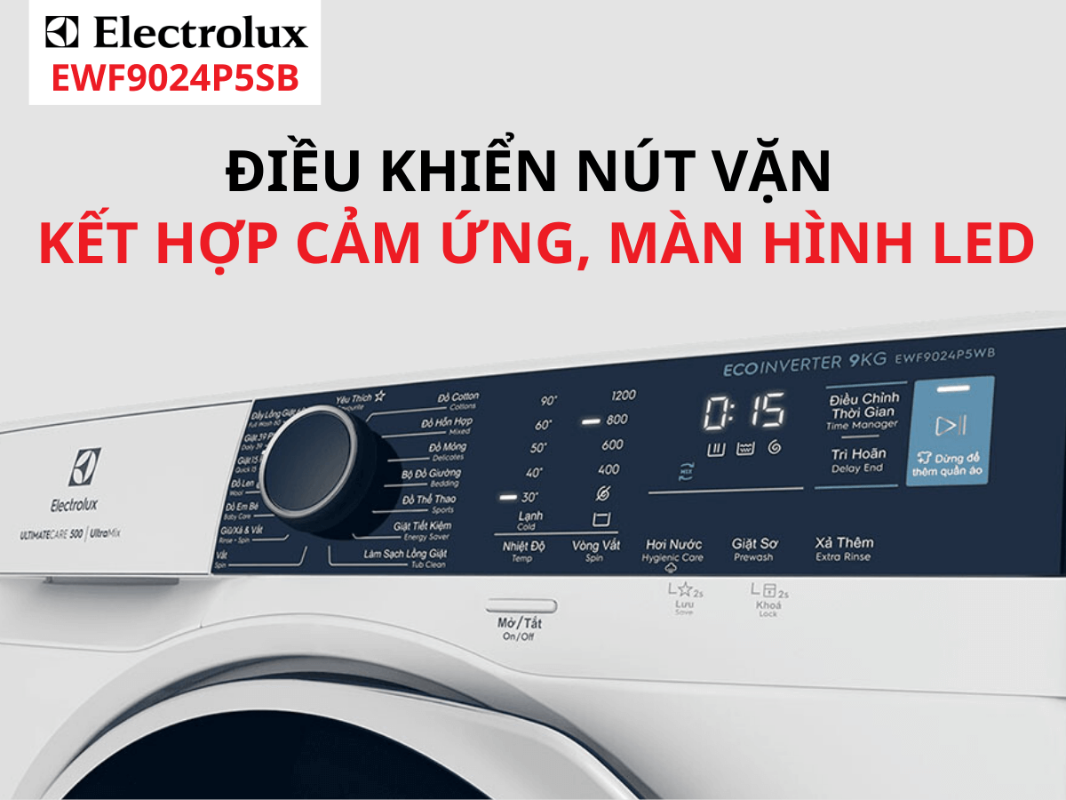 Điều khiển núm vặn kết hợp cảm ứng, màn hình LED