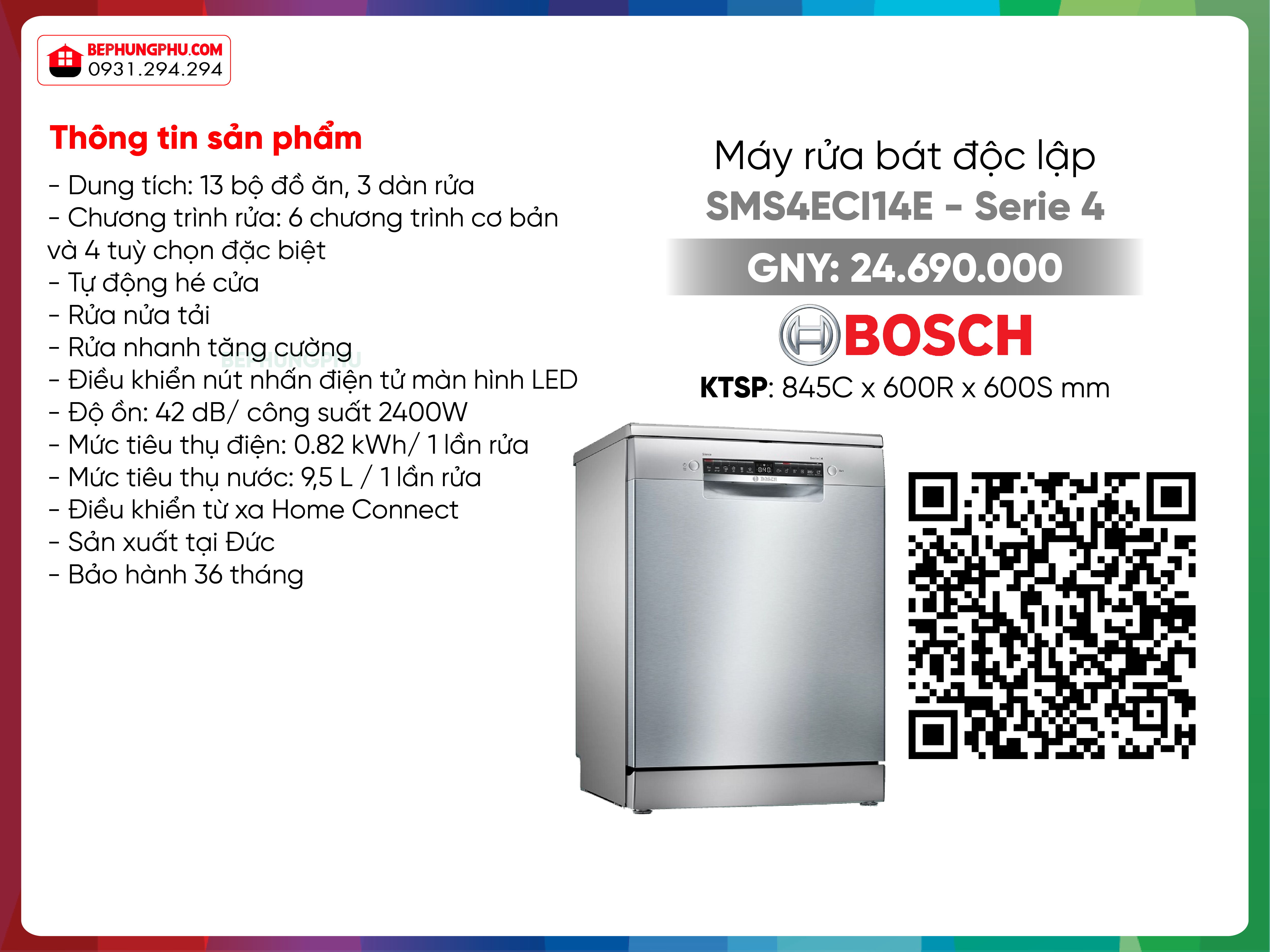 Máy rửa bát Bosch SMS4ECI14E