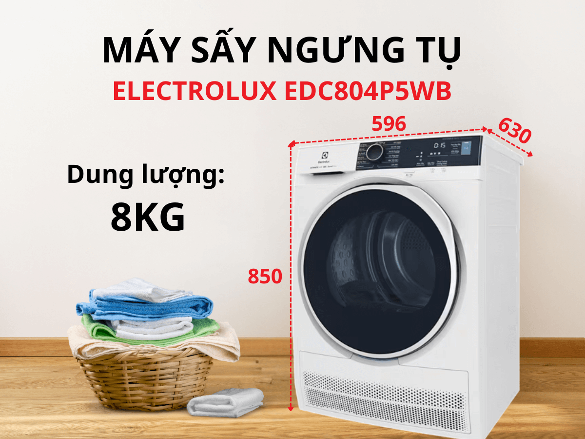 máy sấy quần áo electrolux edc804p5wb