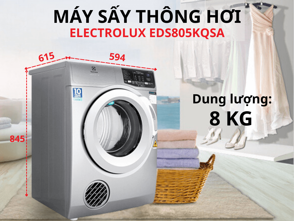 Máy sấy quần áo Electrolux EDS805KQSA