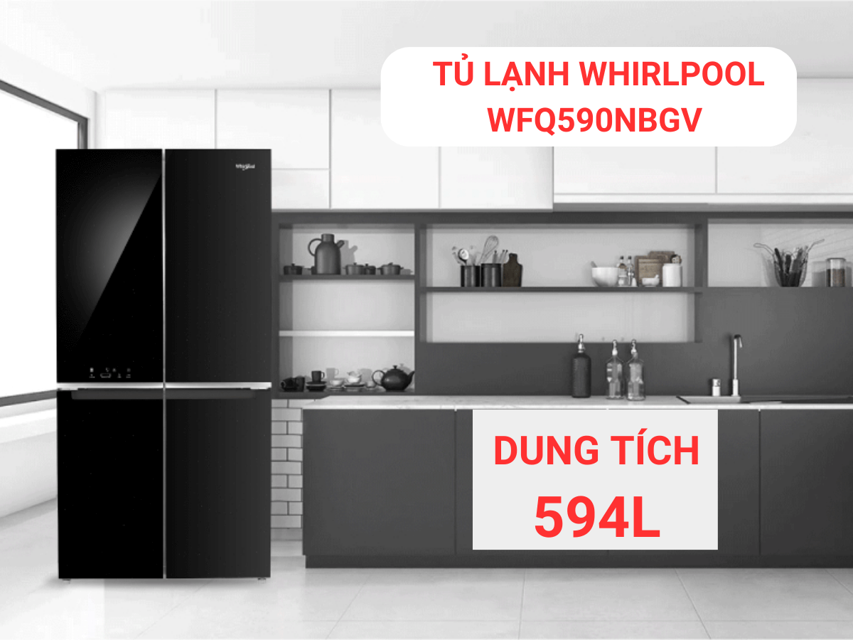 Tủ lạnh Whirlpool WFQ590NBGV thiết kế multidoor - 4 cánh sang trọng
