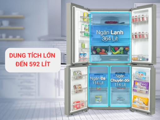 Dung tích lớn đến 592 lít