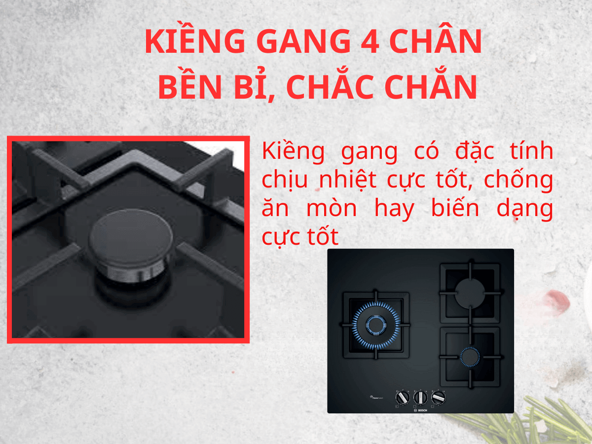 Kiềng gang 4 chân bền bỉ, chắc chắn