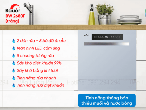 Máy rửa bát Bauer BW-2680F (W)