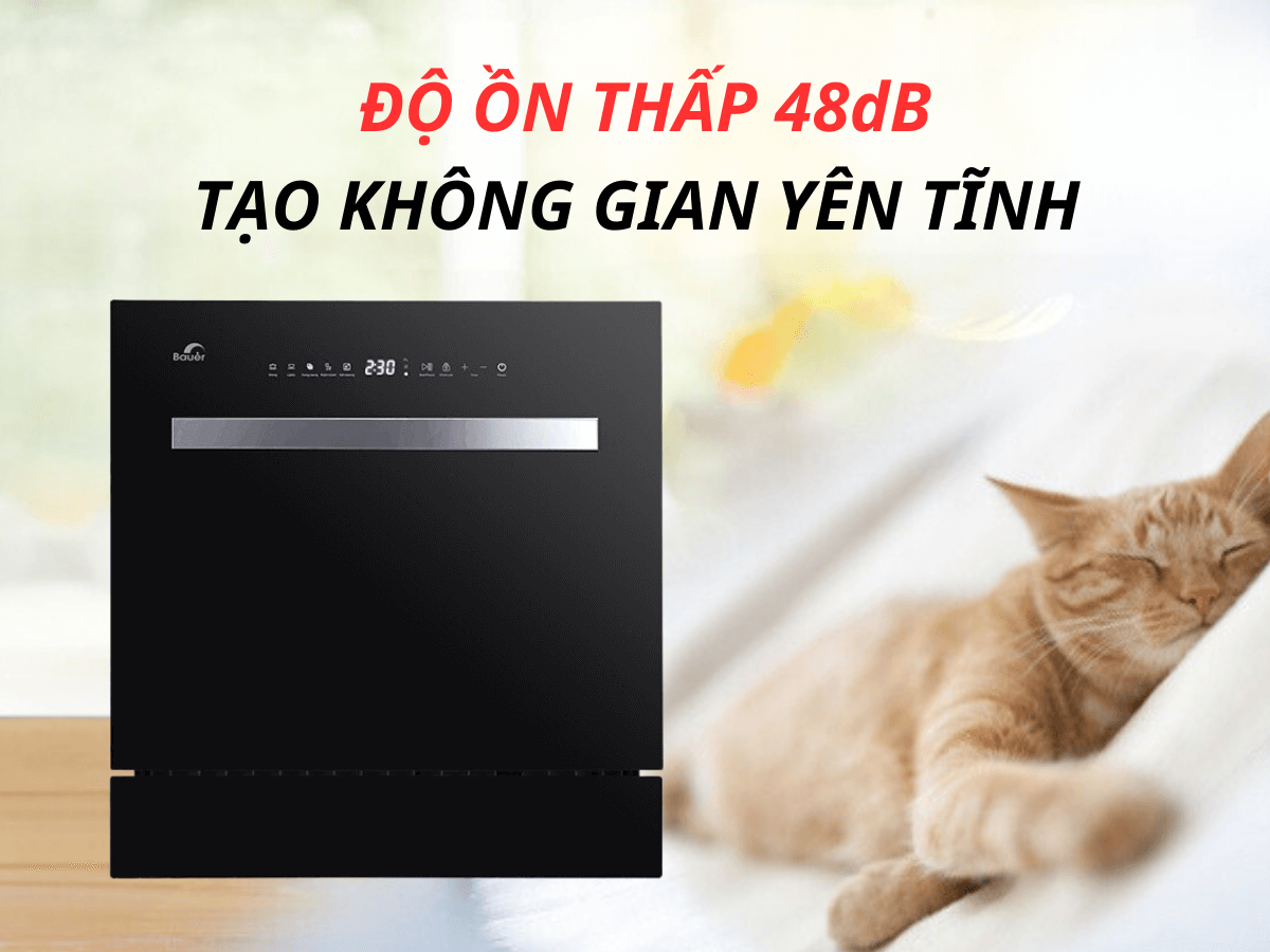 Độ ồn thấp 48dB giúp không gian sống của người dùng luôn yên tĩnh