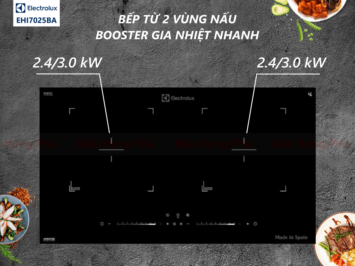 Công suất mạnh mẽ, tính năng gia nhiệt nhanh Booster