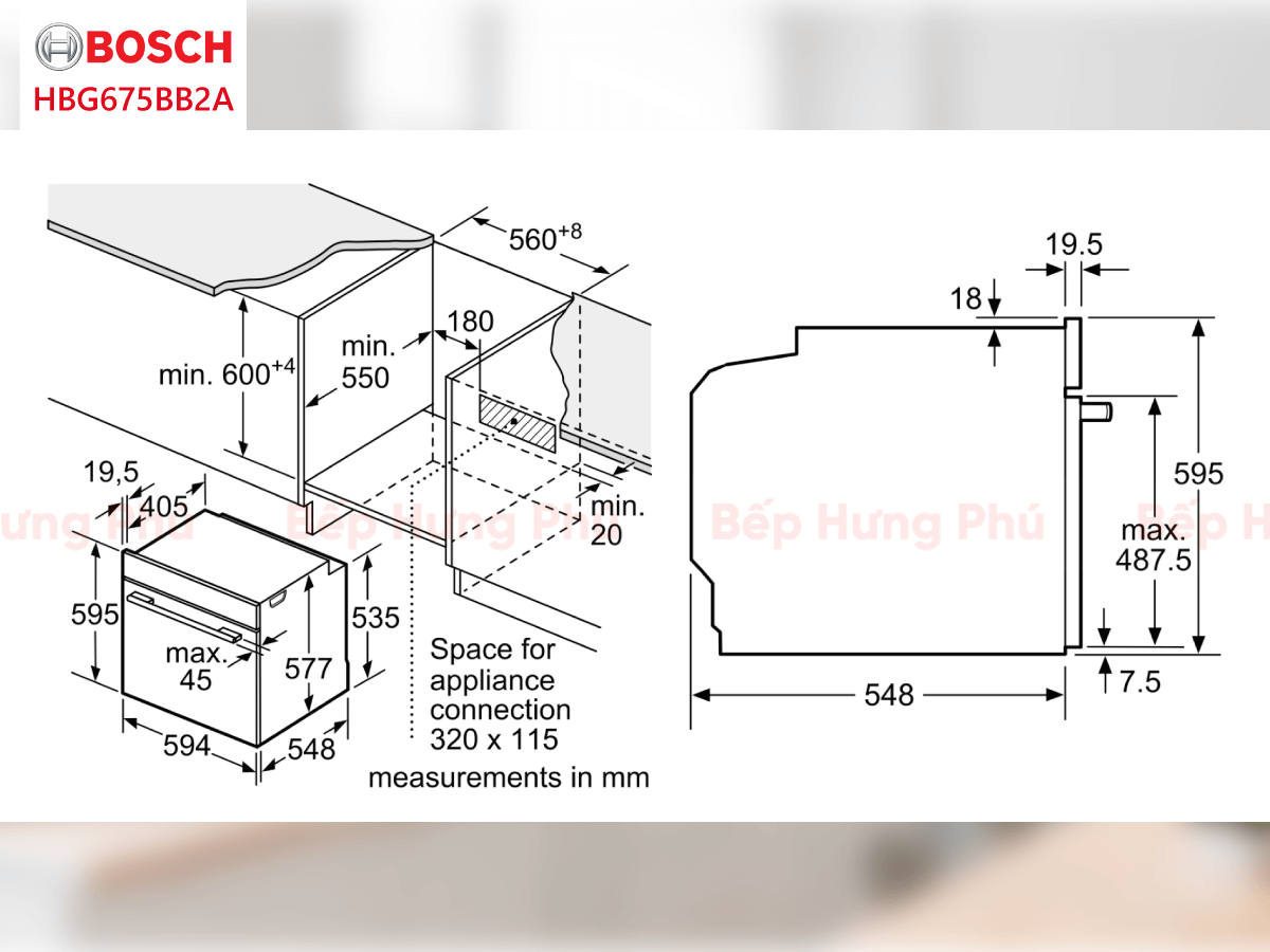 Lò nướng Bosch HBG675BB2A
