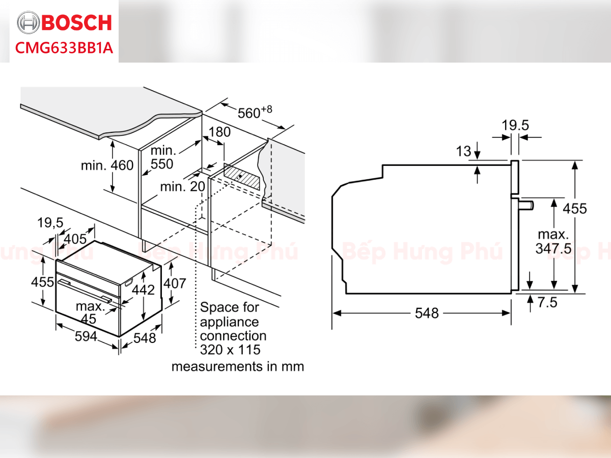 Lò nướng kết hợp vi sóng Bosch CMG633BB1