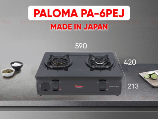 Bếp gas Paloma PA-6PEJ có thiết kế để bàn tiện lợi