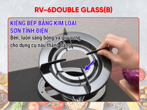 Bếp gas rinnai RV-6Double Glass(B)