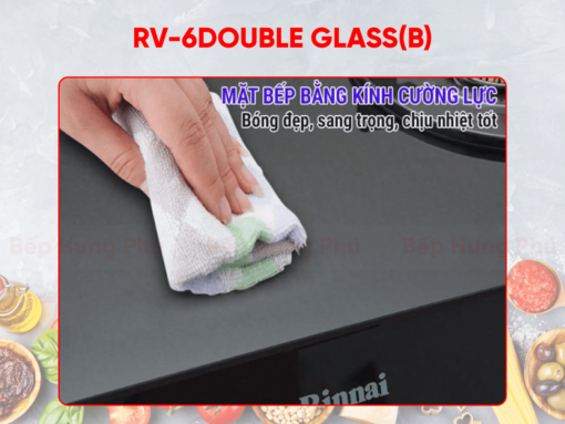 Bếp gas rinnai RV-6Double Glass(B)