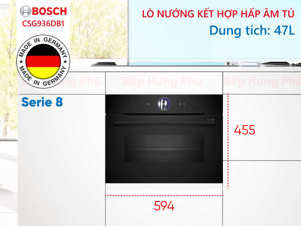 Lò nướng kết hợp hấp Bosch CSG936DB1