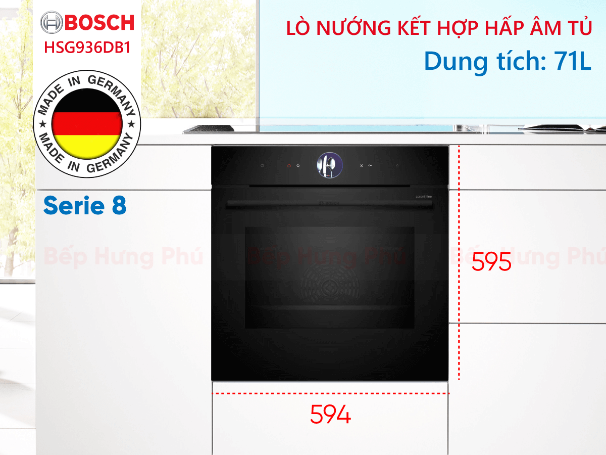 Lò nướng kết hợp hấp Bosch HSG936DB1