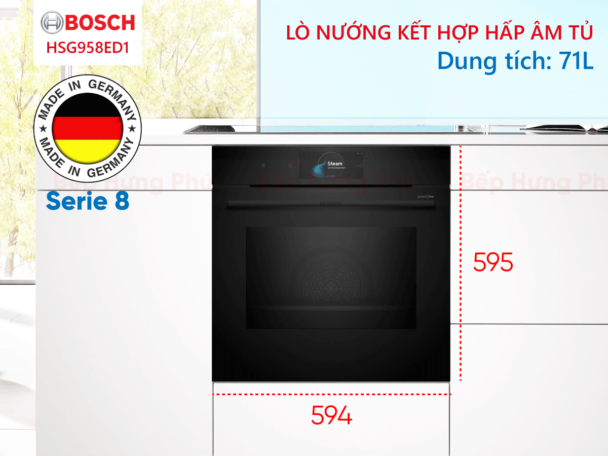 Lò nướng kết hợp hấp Bosch HSG958ED1
