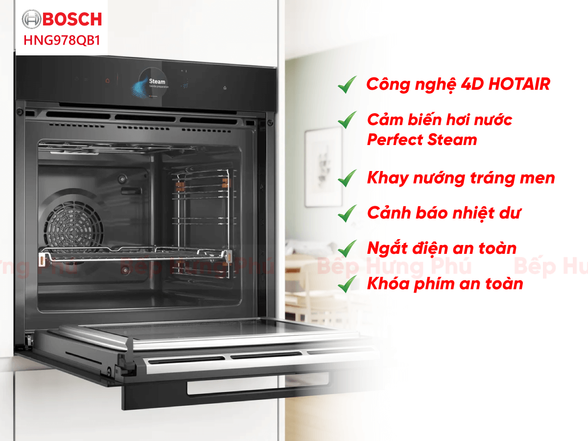Lò nướng kết hợp vi sóng và hấp Bosch HNG978QB1