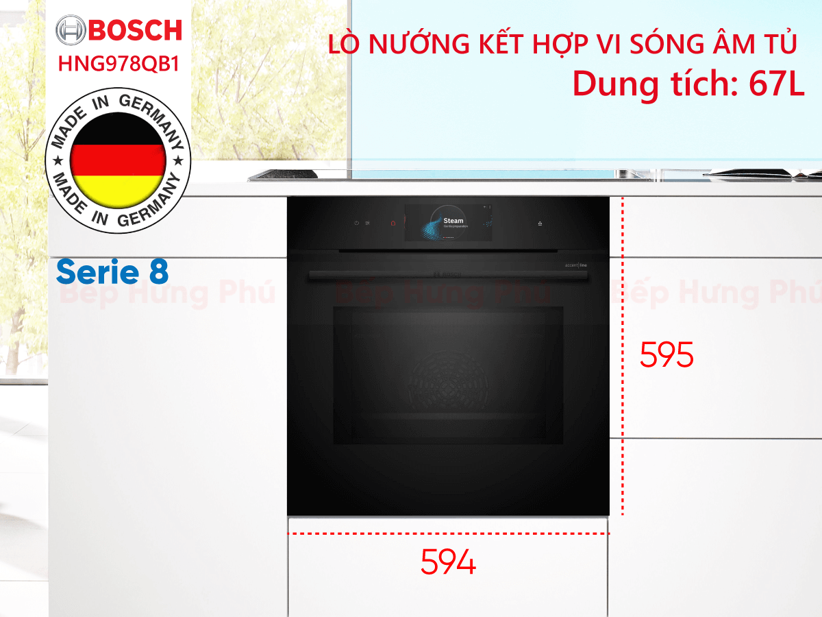 Lò nướng kết hợp vi sóng và hấp Bosch HNG978QB1