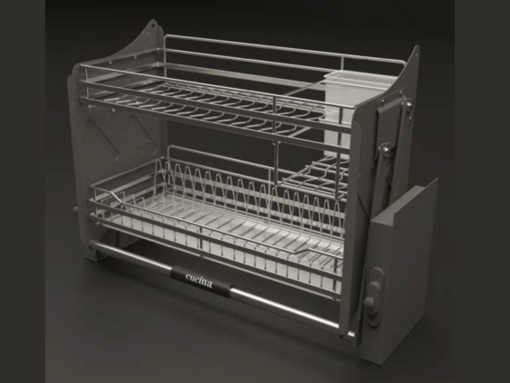 Kệ chén nâng hạ Hafele Lento có khay đựng đũa