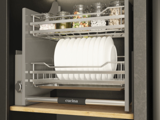 thiết kế kệ chén nâng hạ hafele lento lưới tròn