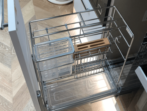 vật liệu kệ gia vị đa năng hafele sonata Lớp hoàn thiện inox 304, độ bền vượt trội